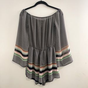 Off the Shoulder Wide Sleeve Romper